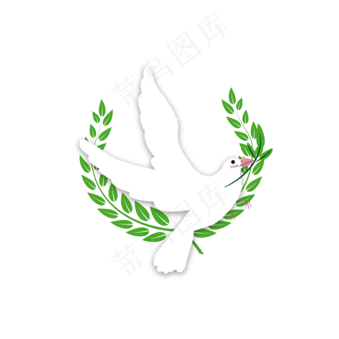 和平橄榄枝和平鸽手绘小清新国外,免抠元素