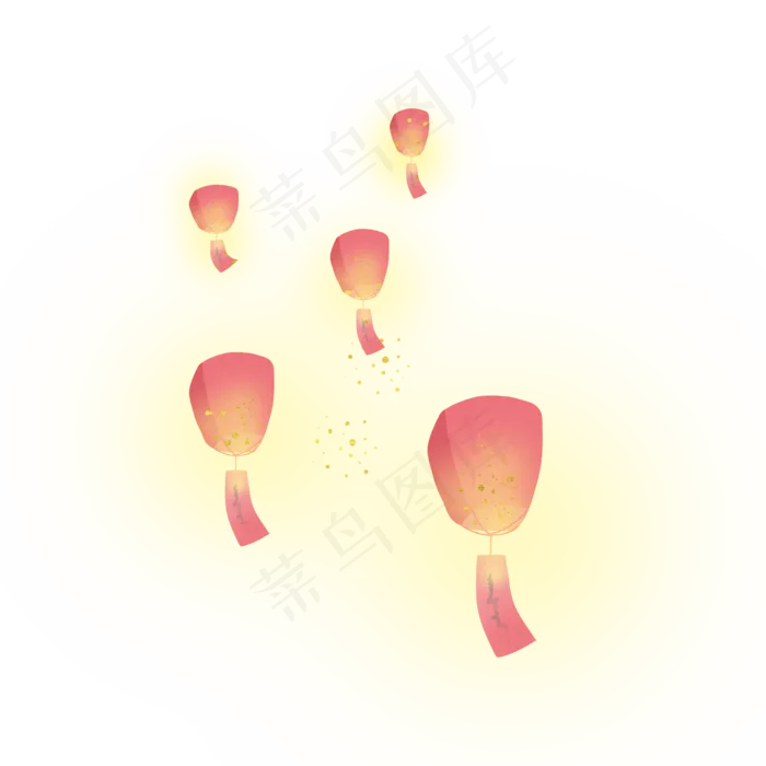 中元节孔明灯,免抠元素