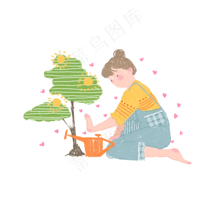 植树节植树的小女孩