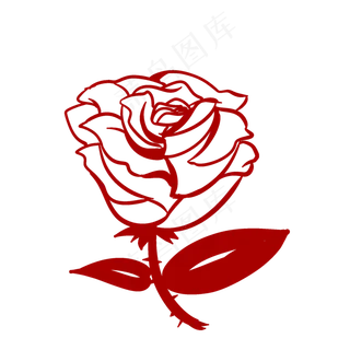 玫瑰花朵剪影