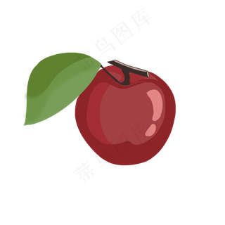 水彩手绘水果红色苹果风格