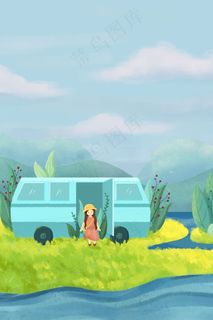 五一旅游出行自驾游山间河流