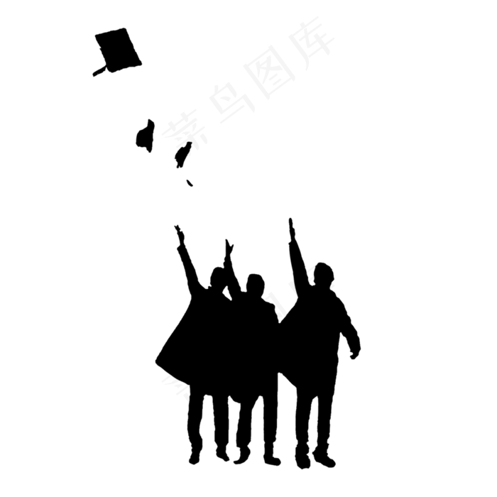 毕业季剪影清新简约(2000X2000(DPI:300))psd模版下载