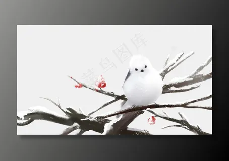 小雪主题之积雪上枝头的鸟儿,免抠元素 小雪主题之积雪上枝头的鸟儿,免抠元素