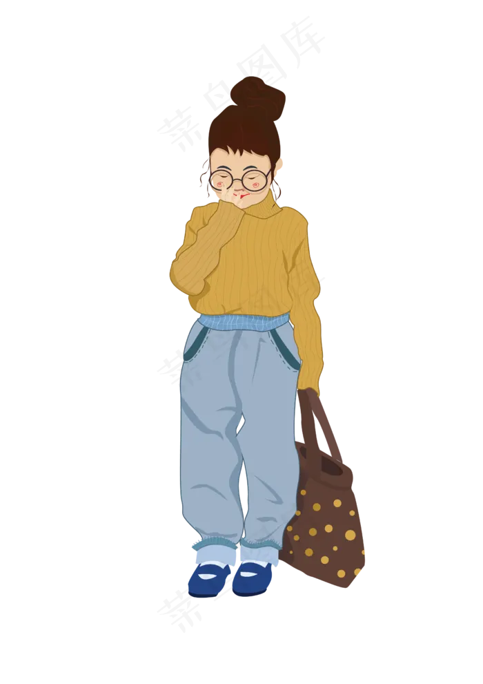 扎着丸子头的小女孩