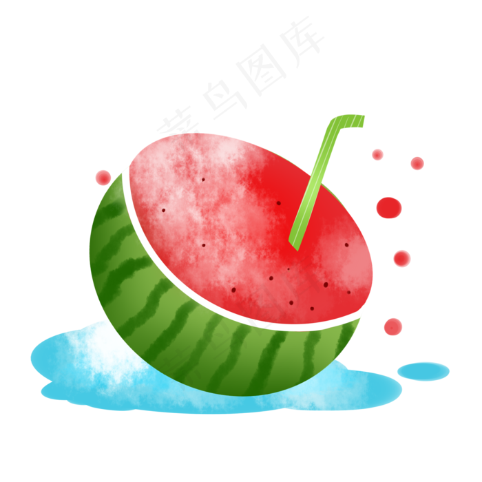 小暑大暑节气红色卡通夏季西瓜(2000X2000(DPI:299))psd模版下载