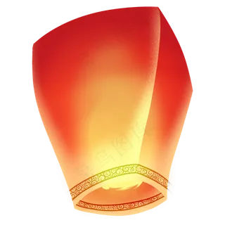 橙色古风孔明灯