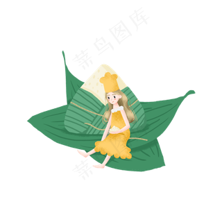 端午节的粽子和女孩