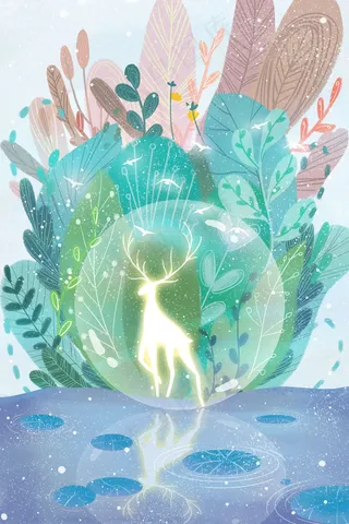 治愈唯美系保护动物鹿飞鸟