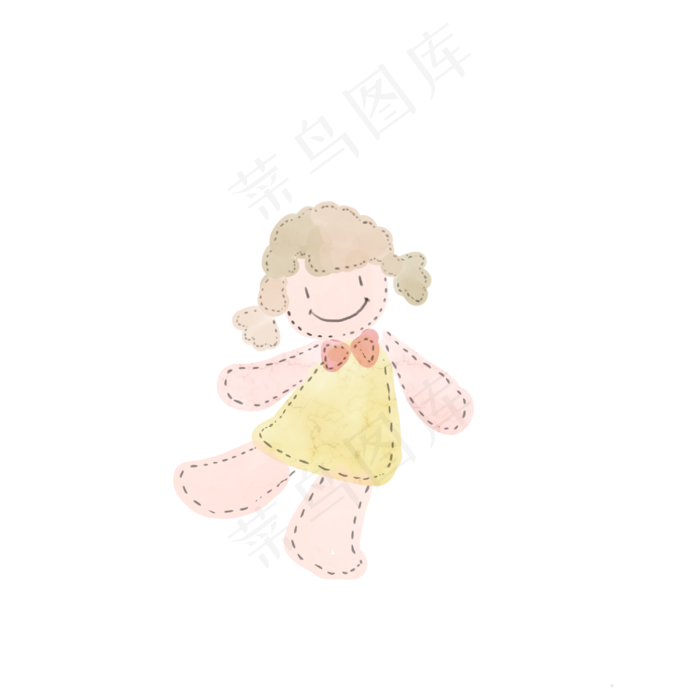 可爱玩具少女娃娃(3000X3000(DPI:300))psd模版下载