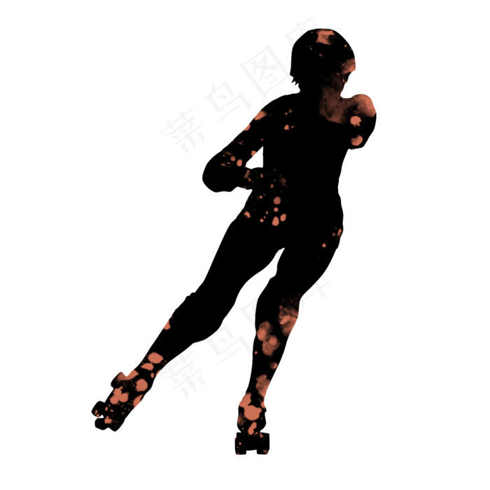 开学季轮滑社团招新剪影,免抠元素(2000X2000(DPI:300))psd模版下载