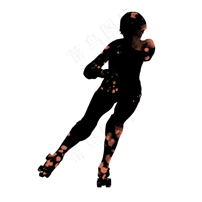 开学季轮滑社团招新剪影,免抠元素(2000X2000(DPI:300))psd模版下载