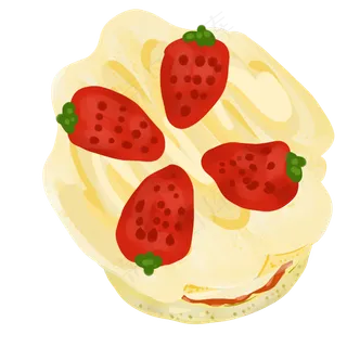 草莓水果面包插图