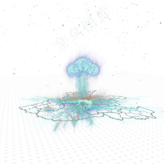 科技光效大数据云存储线条光,免抠元素