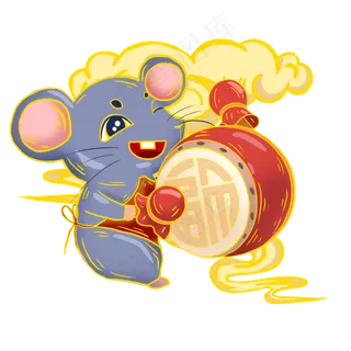 鼠年国潮装饰老鼠,免抠元素