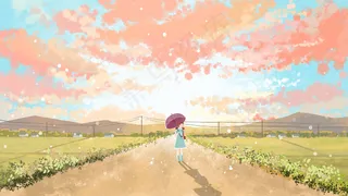 夏日小暑天空红霞风景