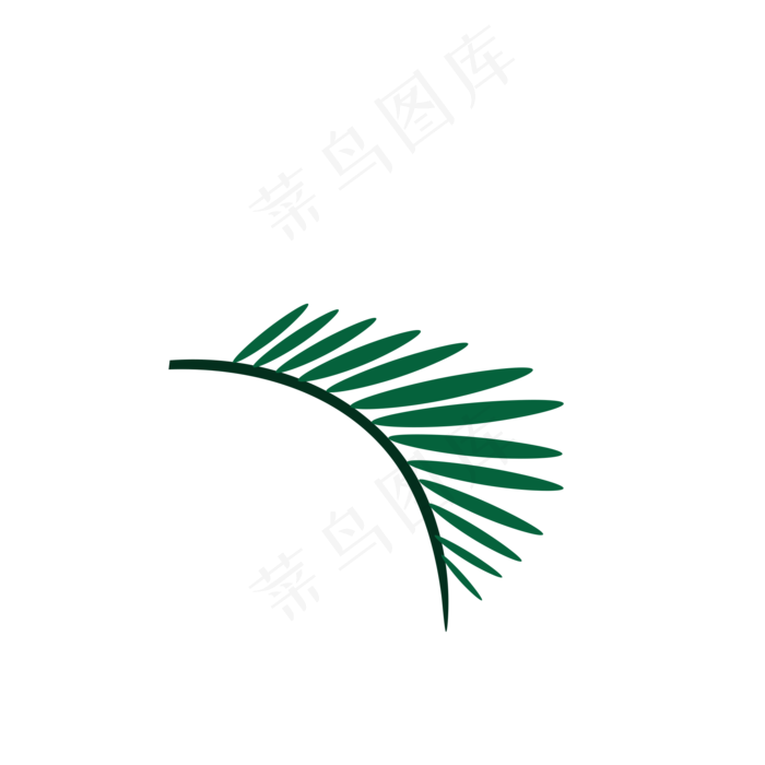 卡通棕榈叶植物图