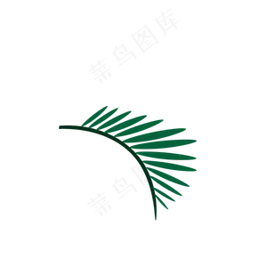 卡通棕榈叶植物图
