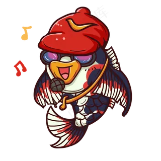 戴着帽子酷炫的锦鲤