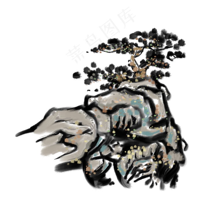 中国风水墨清明节山水