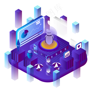 商用矢量2.5D科技人工智能元素,免抠元素