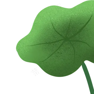 绿色的卡通荷花植物