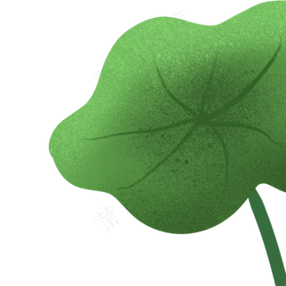 绿色的卡通荷花植物