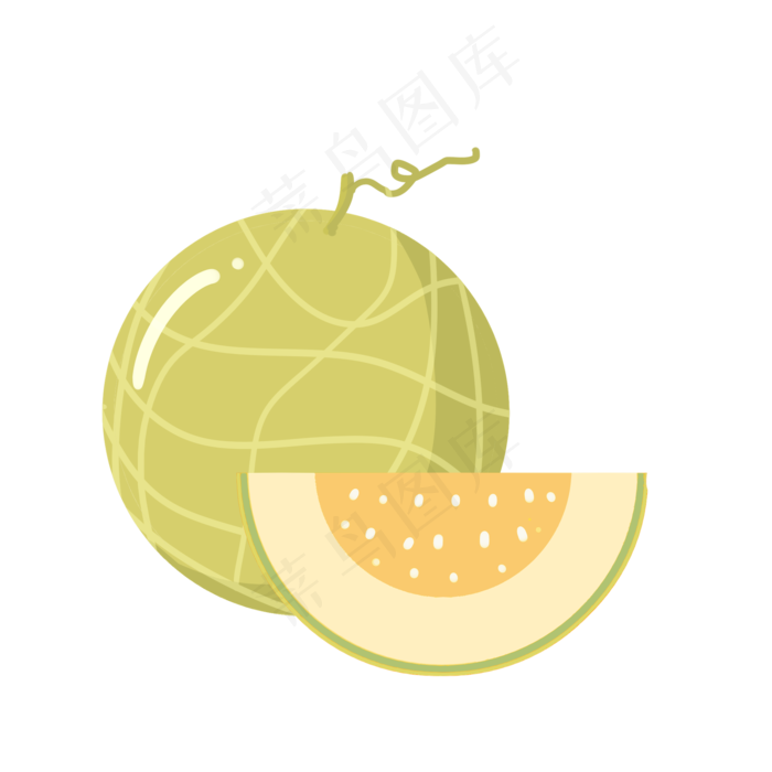 水果卡通图案哈密瓜图标