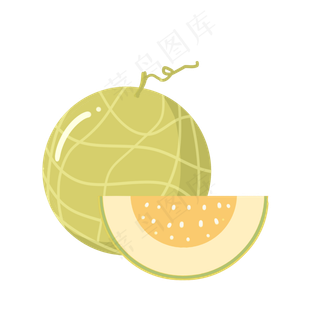 水果卡通图案哈密瓜图标