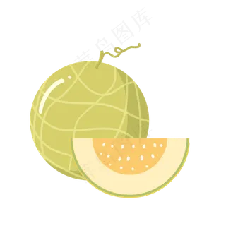 水果卡通图案哈密瓜图标