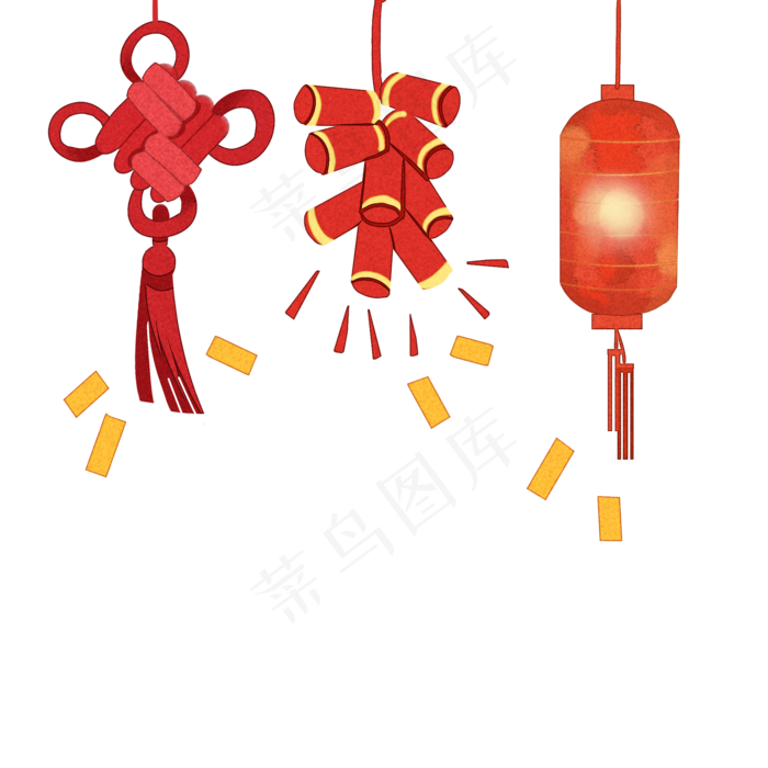 新年春节灯笼鞭炮,免抠元素(2000X2000(DPI:300))psd模版下载