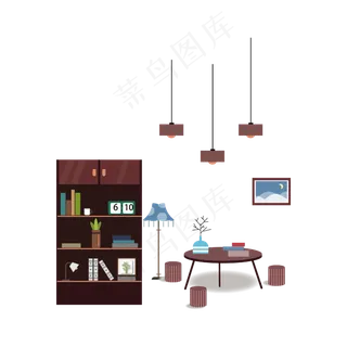 矢量手绘卡通家具,免抠元素