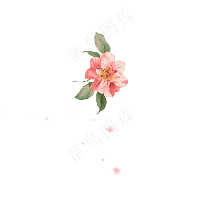 春天春日春季粉色绿色花朵树叶唯(2000*2000px 300 dpi )psd模版下载