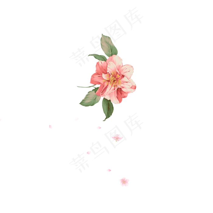 春天春日春季粉色绿色花朵树叶唯(2000*2000px 300 dpi )psd模版下载