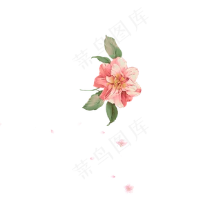 春天春日春季粉色绿色花朵树叶唯