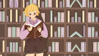 棕色系暖色调卡通可爱男孩世界读书日配图