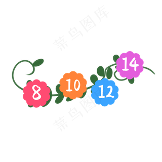 多种节日优惠券标签树枝花藤