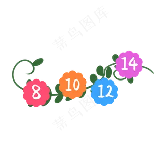 多种节日优惠券标签树枝花藤