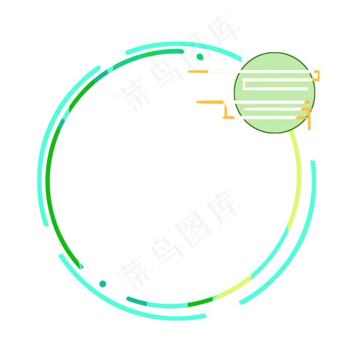 端午节绿色圆形框