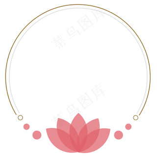 简约风格荷花边框清爽