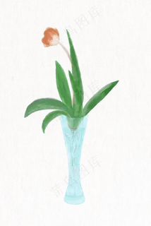 夏日处暑清爽手绘杯中芦荟免抠图