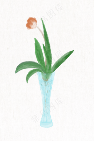 夏日处暑清爽手绘杯中芦荟免抠图