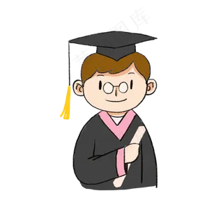 毕业季学士服卡通毕业生元素下载