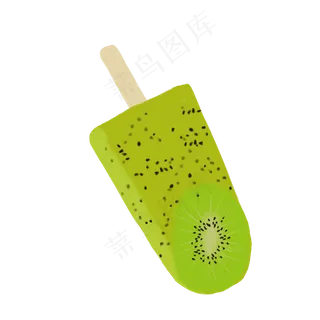 绿色水果冰棒免抠图