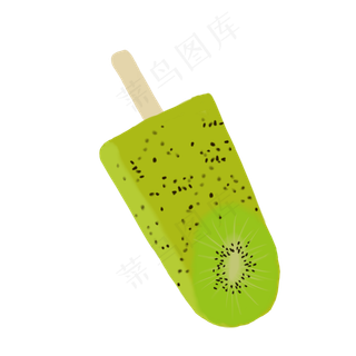 绿色水果冰棒免抠图