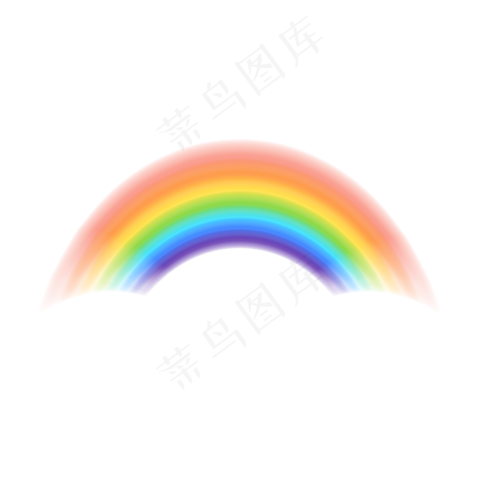 矢量透明质感七色彩虹元素,免抠元素