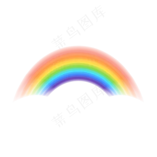 矢量透明质感七色彩虹元素,免抠元素