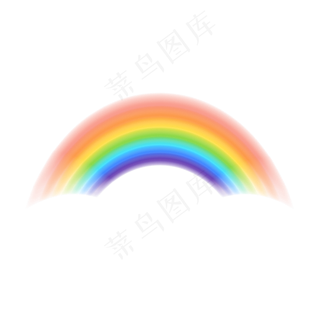 矢量透明质感七色彩虹元素,免抠元素