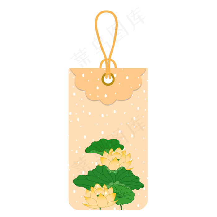 黄色小清新吊牌元素