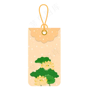 黄色小清新吊牌元素